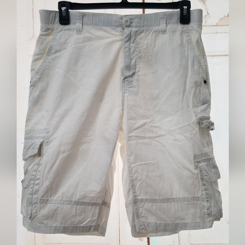Mens Buffalo David Bitton White Cargo Shorts